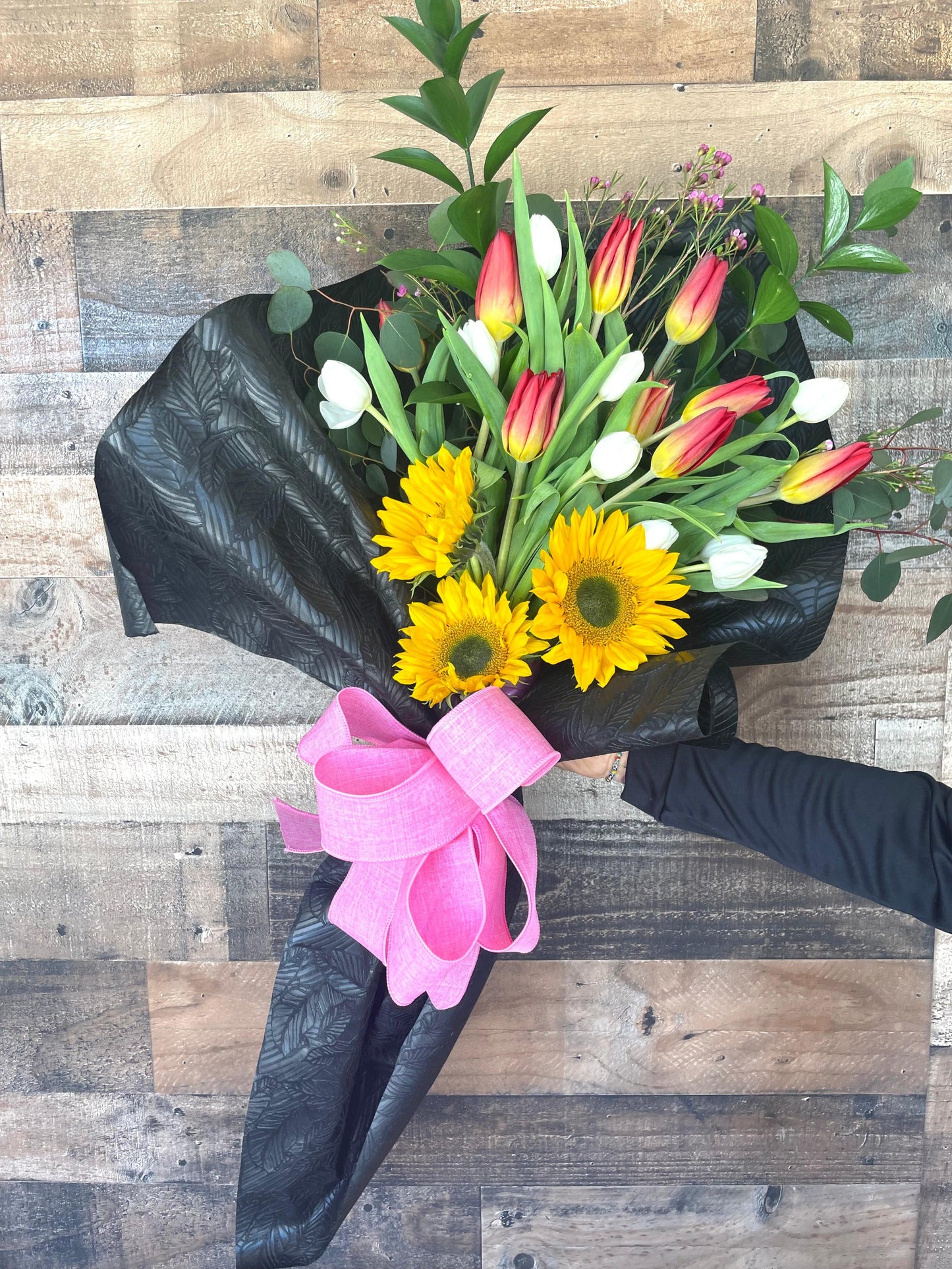 Bouquet Girasol + Tulipanes - FLOVERS