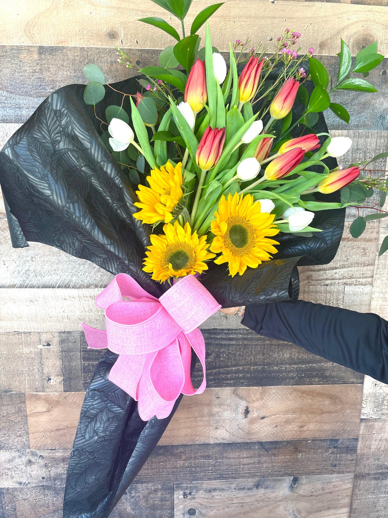 Bouquet Girasol + Tulipanes - FLOVERS